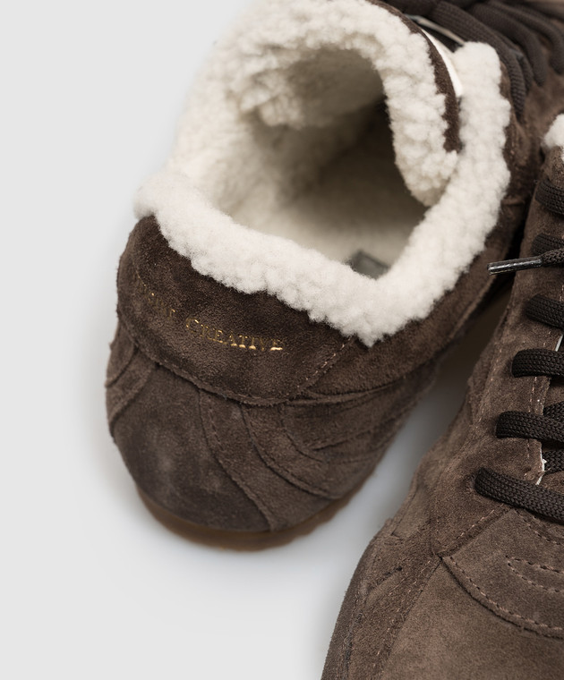 Officine Creative Коричневые замшевые кроссовки Away на меху AWAY102 изображение 5