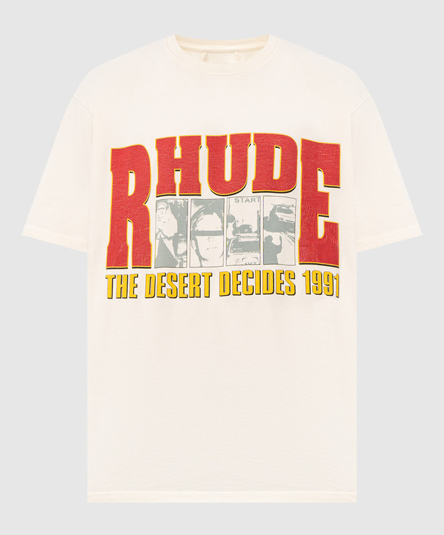 Rhude Футболка цвета айвори The Desert Decides RHFW26TT06012