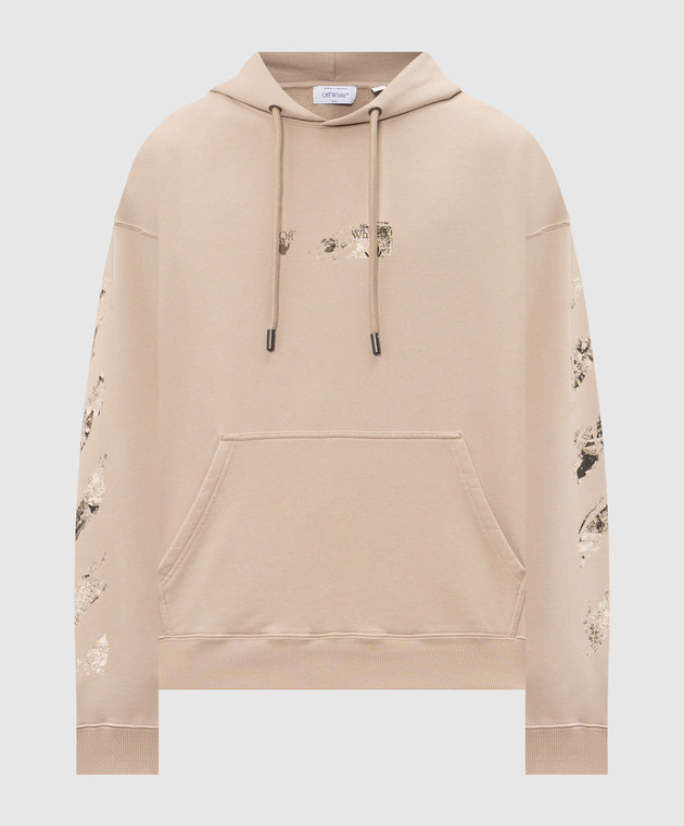 Off-White Бежевые худи Spices Arrow 44MBB085F26F004