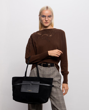 Gianni Chiarini Черная замшевая сумка-тоут BS12696CMSTEMU