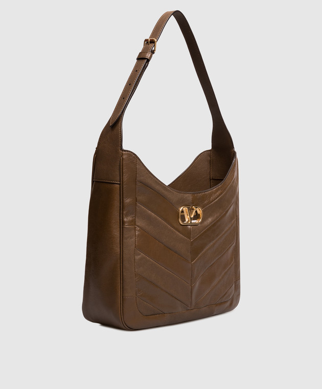 Valentino Коричневая кожаная сумка VLogo 9W2B0T80KID изображение 3