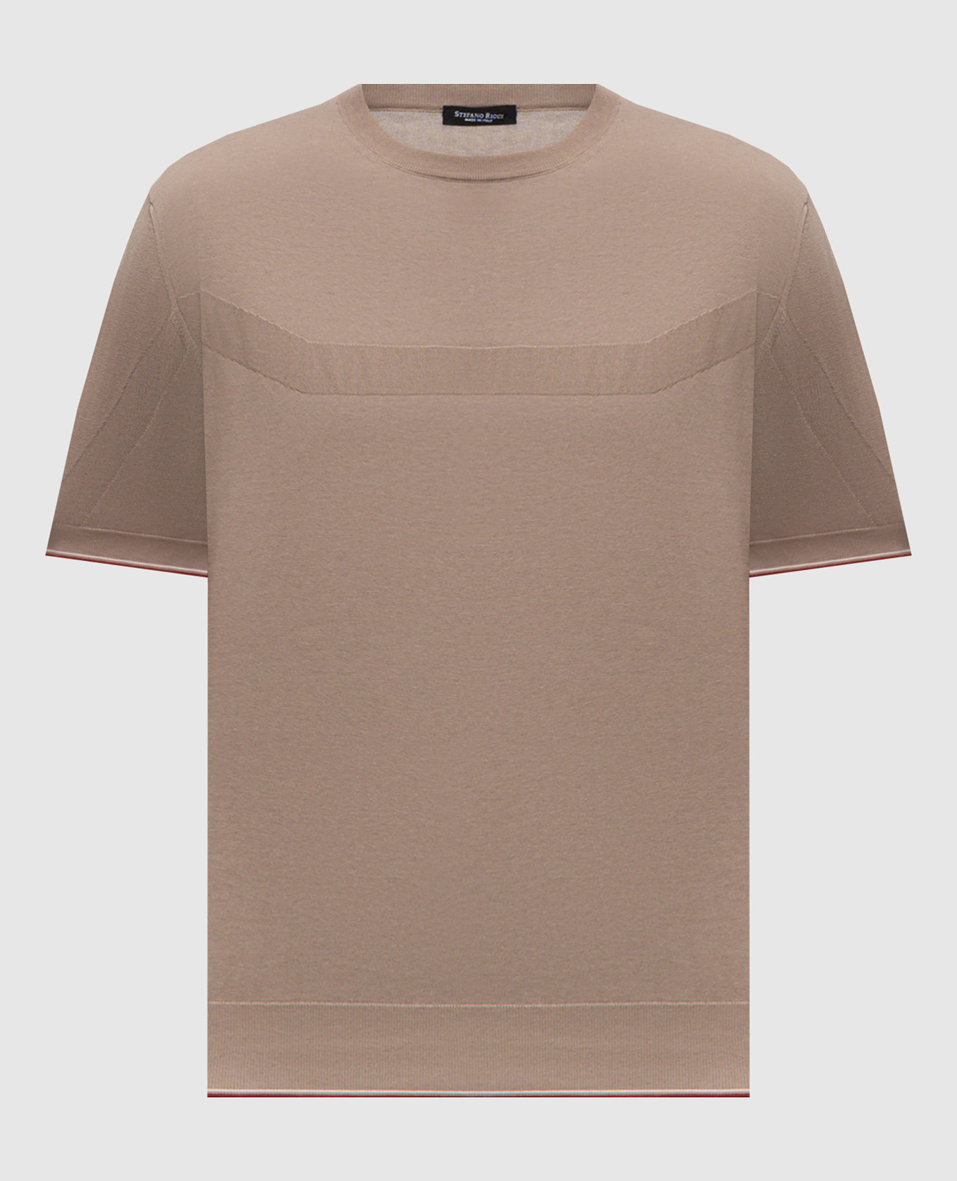 Коричневая футболка с узором логотипа монограммы