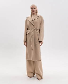 Ermanno Scervino Бежеве пальто з вовни D496D327CCZBG