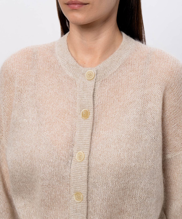 Brunello Cucinelli Бежевий кардиган з вовною MBG775506P зображення 5