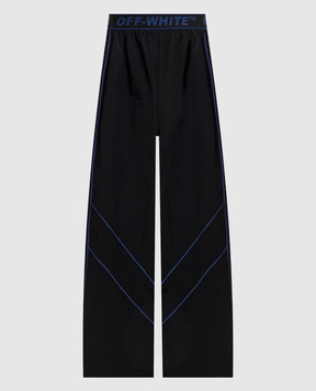 Off-White Чорні спортивні штани з візерунком логотипа 2FH00609B