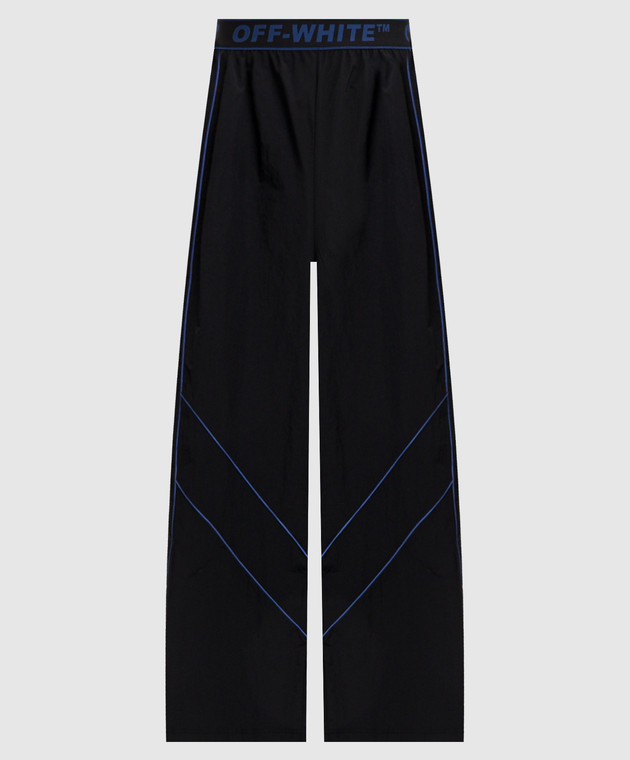 Off-White Чорні спортивні штани з візерунком логотипа 2FH00609B