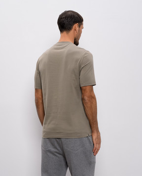 Brunello Cucinelli Футболка кольору хакі M0B131308Y