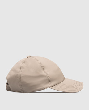 Agnona Бежева кепка з пластиною логотипа AK09U2XU6020