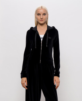 Dolce&Gabbana Черная велюровая спортивная куртка F9U86ZFUGUE