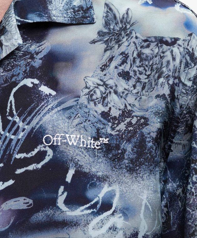 Off-White Синяя рубашка Land&Sky 44XGG01FS26F00B изображение 5