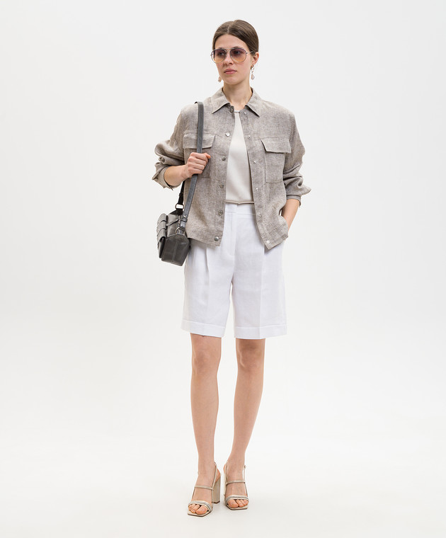 Peserico Бежева куртка з льону S25080D02600 зображення 2