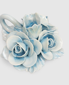 Bitossi Home Блакитний керамічний свічник з трояндами EMP00414