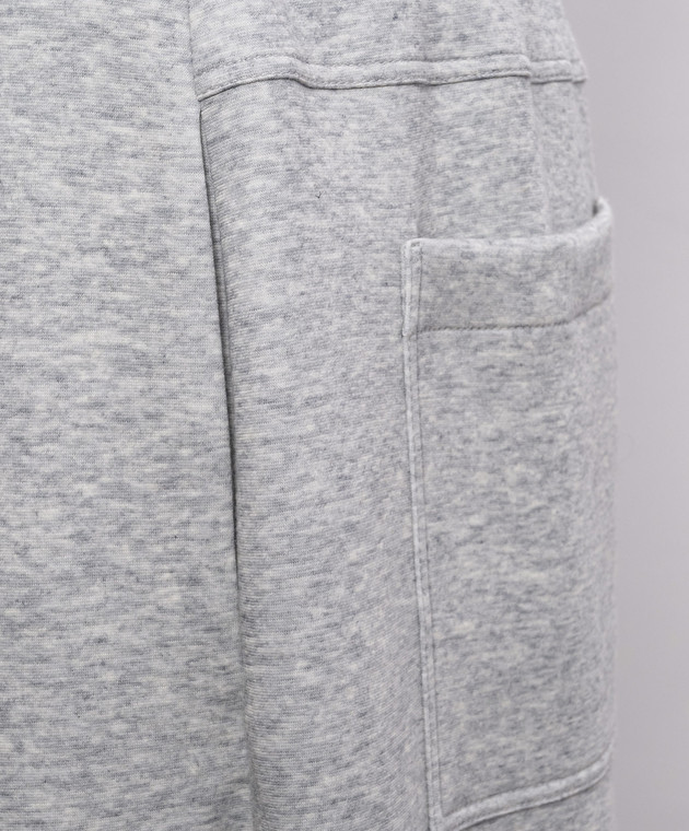 Brunello Cucinelli Серые меланжевые спортивные штаны MP991B2O99 изображение 5