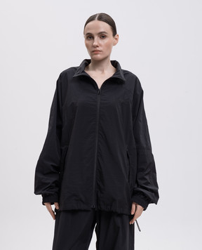 Maison Margiela MM6 Чорна вітровка з вишивкою логотипа SH0AM0083M35732