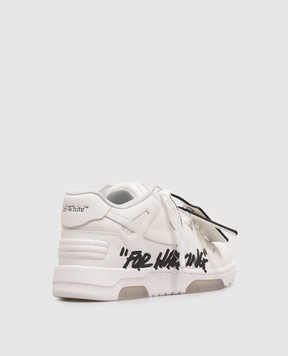 Off-White Білі шкіряні кросівки Out Of Office For Walking OWIA259C99LEA019