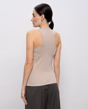 Peserico Бежевый меланжевый топ с цепочкой S08781J005669