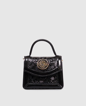 Casablanca Чорна шкіряна лакована сумка-міні Jeanne AAW25BAG11905