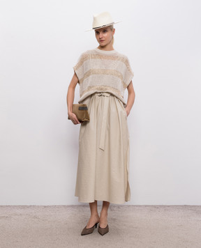 Brunello Cucinelli Жилет кольору айворі в смужку M58772820