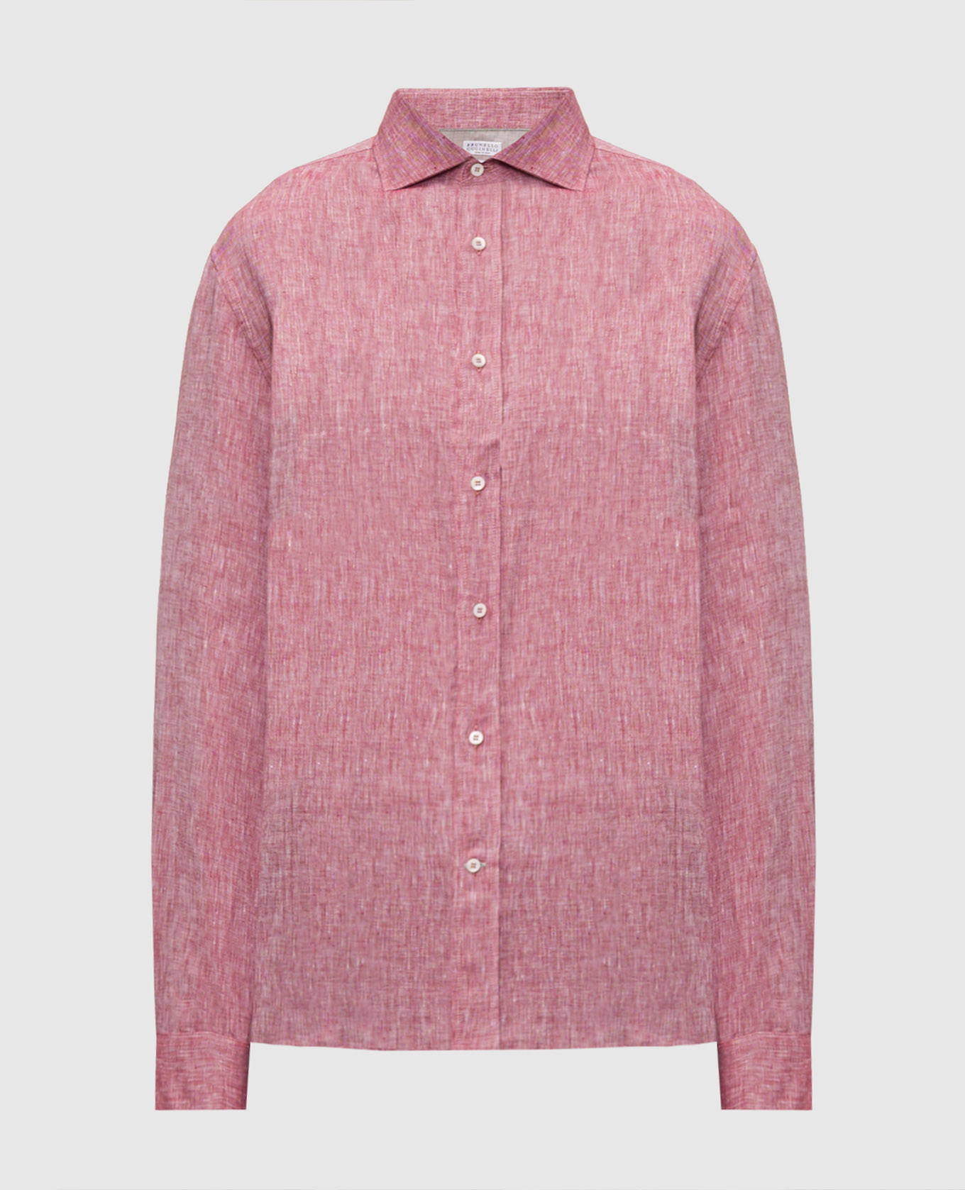 Бордовая рубашка из льна