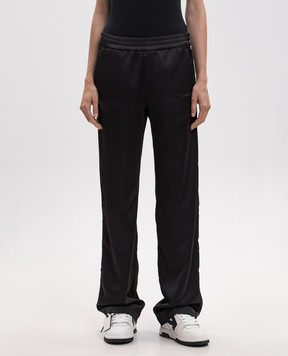 Off-White Черные спортивные брюки с кружевом 2FH00650B