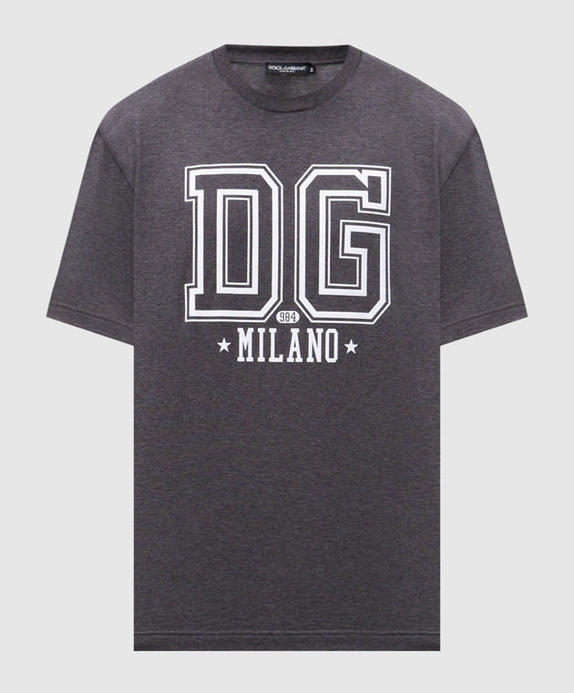 Dolce&Gabbana Сіра меланжева футболка з логотипом G8PN9TG7PLQ