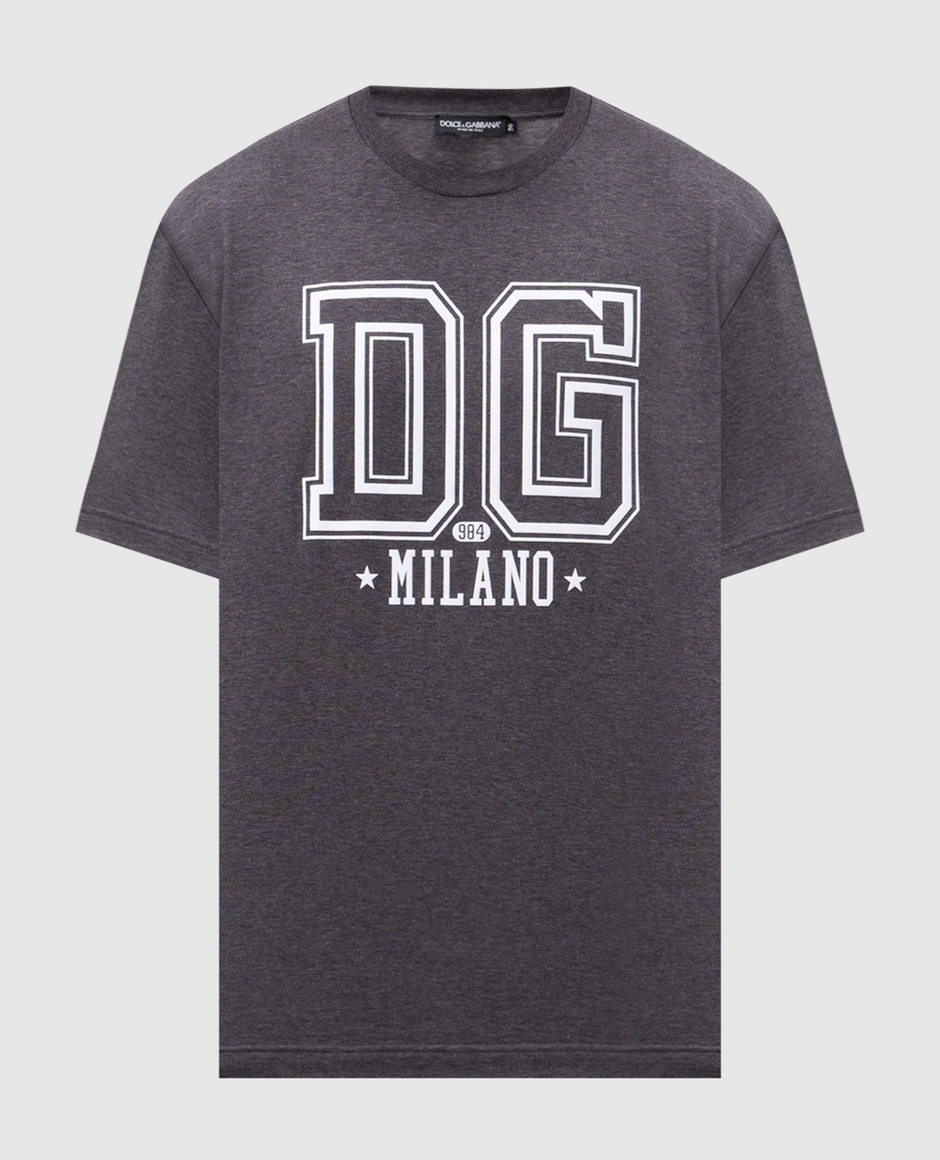 Grey melange T-shirt with logo Dolce&Gabbana