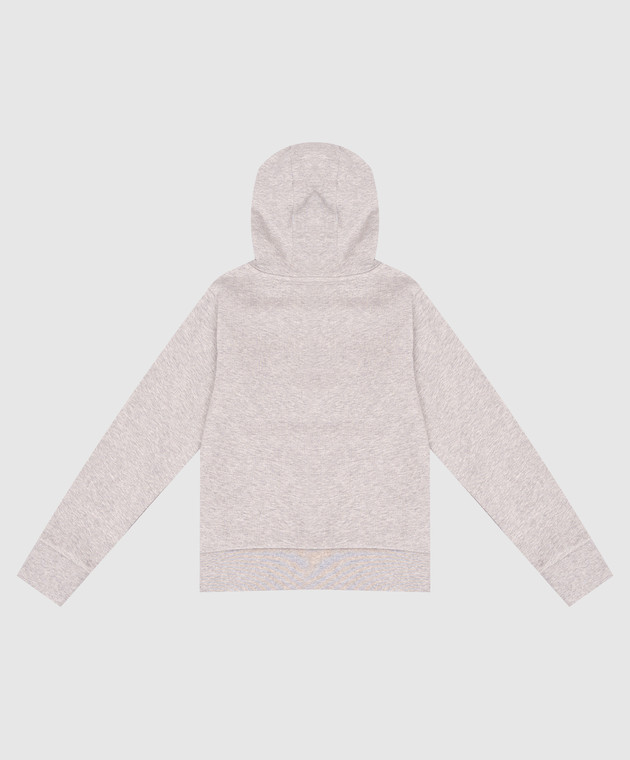 Moncler ENFANT Детское серое утепленное худи с принтом логотипа L29548G00016899PS изображение 2