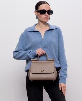 Dolce&Gabbana Бежева шкіряна сумка Sicily BB6002B1001