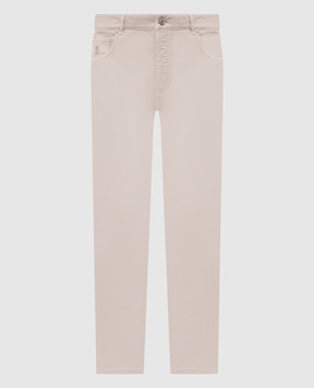 Brunello Cucinelli Бежевые брюки с логотипом M252DF1010
