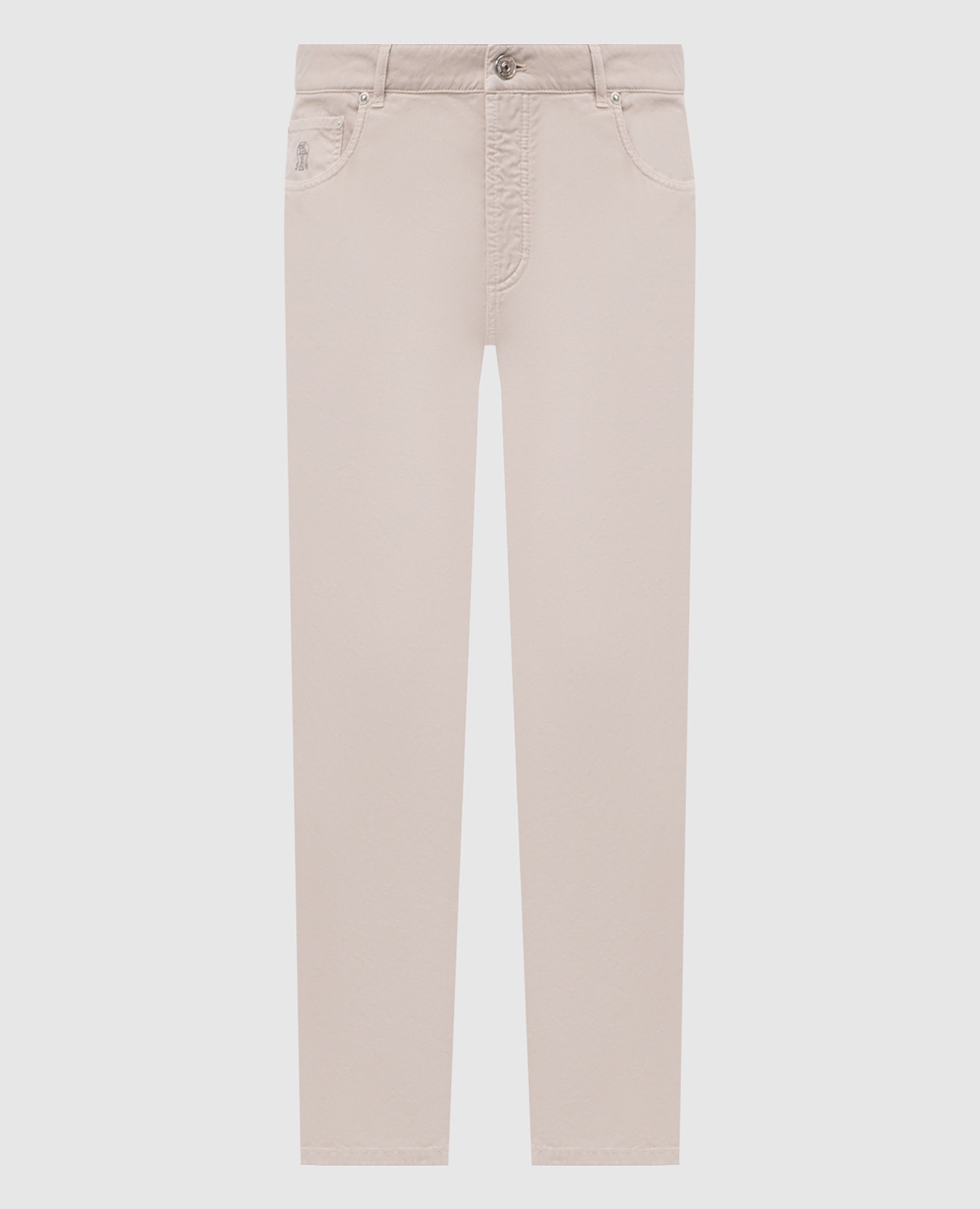 Бежевые брюки с логотипом