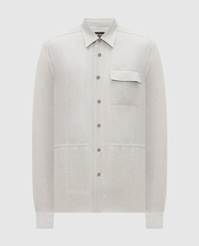 Kiton Серая рубашка из льна UMCBUBAH09690