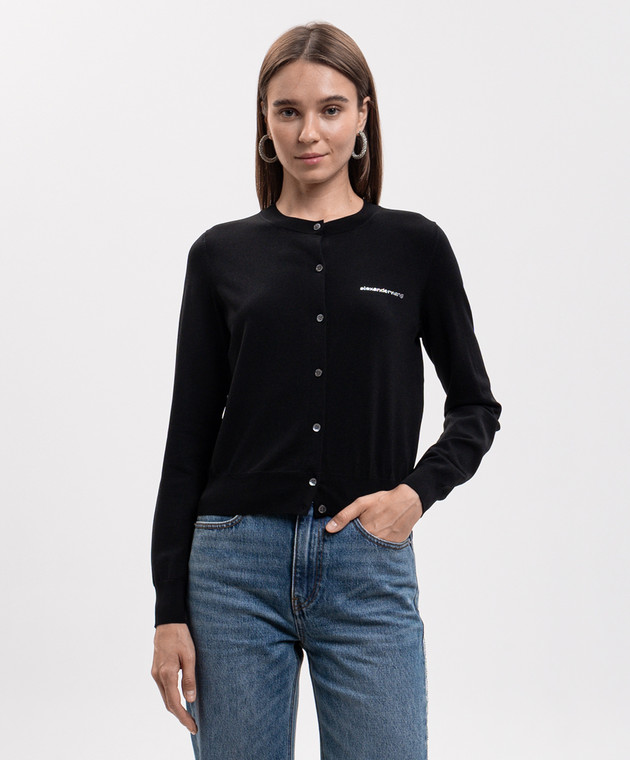 Alexander Wang Черный кардиган с кристаллами 1KC3263085 изображение 3