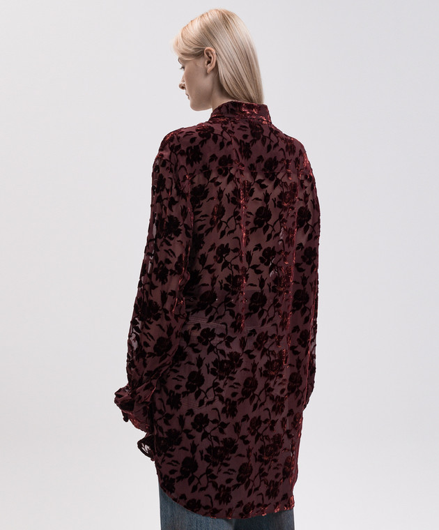Ann Demeulemeester Бордова блуза Elisabeth з шовком B0010219FA749 зображення 4