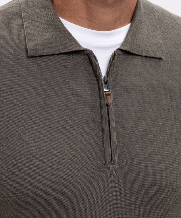 Canali Зелене поло з вовни MK01149C0572 зображення 5