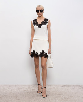 Ermanno Scervino Біла спідниця міні з контрастним мереживом D485O302APIKX