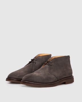 Brunello Cucinelli Коричневые замшевые ботинки MZUPEAE817