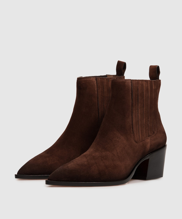 Santoni Коричневые замшевые ботильоны WTOU71799BJ2NAEA изображение 2
