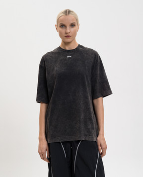 Off-White Сіра футболка з принтом емблеми 2AA134S26JER001