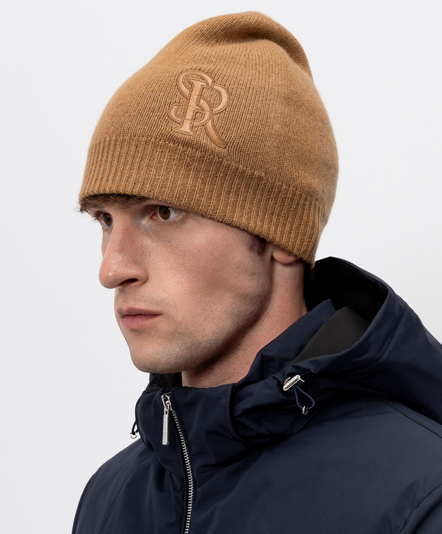 Stefano Ricci Коричнева шапка з кашеміру K606040CUFF26305 зображення 2