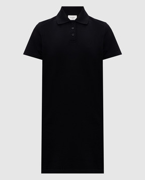 Saint Laurent Черное платье-поло с вышивкой монограммы 862599Y37ZE