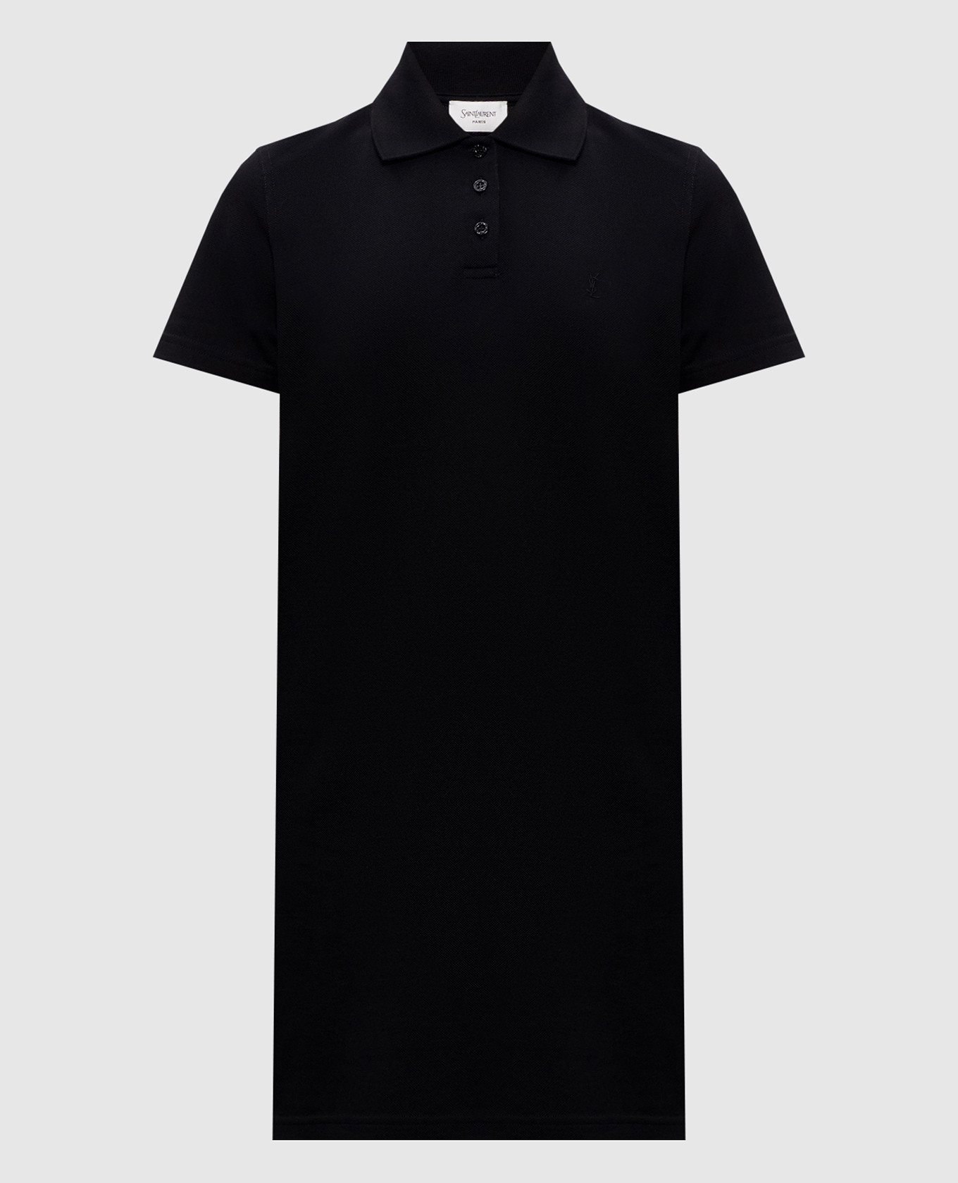 

Черное платье-поло с вышивкой монограммы, Черный, Повседневные платья