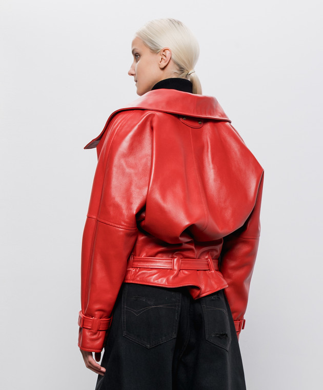 Balenciaga Червона шкіряна куртка A009FDTUS11 зображення 4