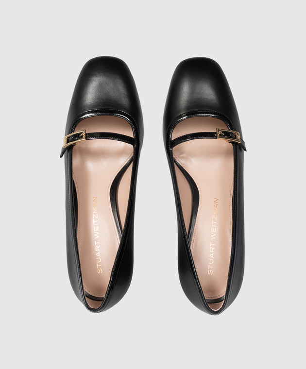 Stuart Weitzman Чорні шкіряні туфлі Georgie SO100 зображення 4