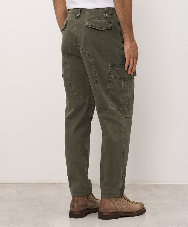 Brunello Cucinelli Зелені штани карго M225NF3020 зображення 4