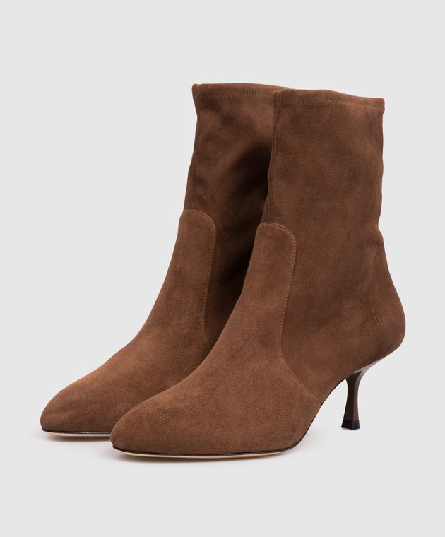 Stuart Weitzman Коричневые замшевые ботильоны MADISON SO507 изображение 2