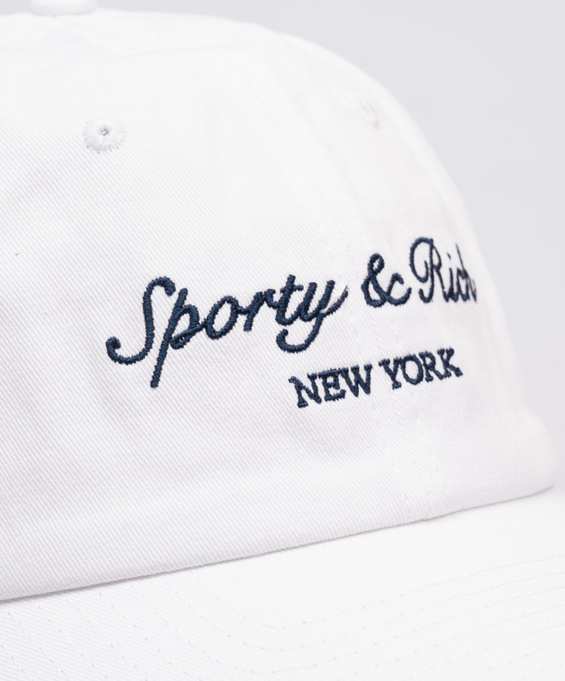Sporty & Rich Біла кепка з вишивкою логотипа AC04075328WH01 зображення 4