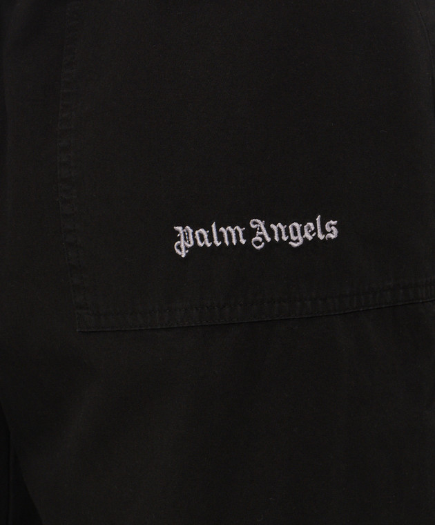Palm Angels Чорні штани з вишивкою логотипа PAMCA004FB001 зображення 5