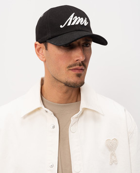 Ami Paris Черная кепка с нашивкой логотипа UCP276AW0028