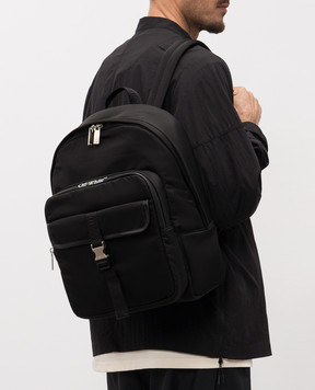Off-White Чорний рюкзак з логотипом OMNB125C99FAB001