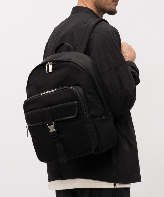 Off-White Чорний рюкзак з логотипом OMNB125C99FAB001 зображення 2